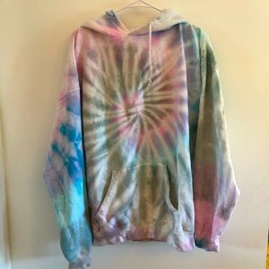 Exist Pink, Blue, & White Tie-dye Hoodie!